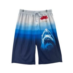 Jaws Movie Shark Attack Swim Lounge Shorts Men's XX Large Blue White Gray